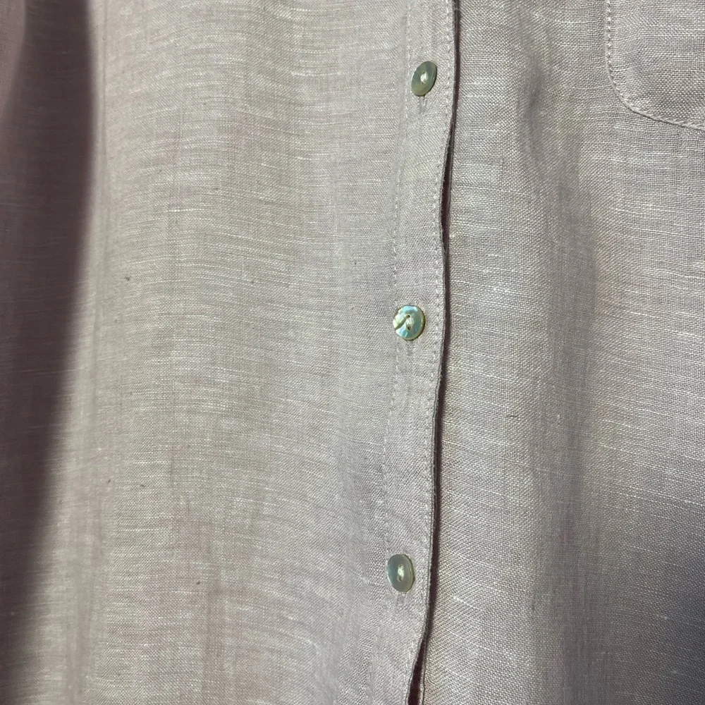 Sigrid Olsen Pink Linen Button Down Cover Up Size Large EUC - Picture 6 of 9